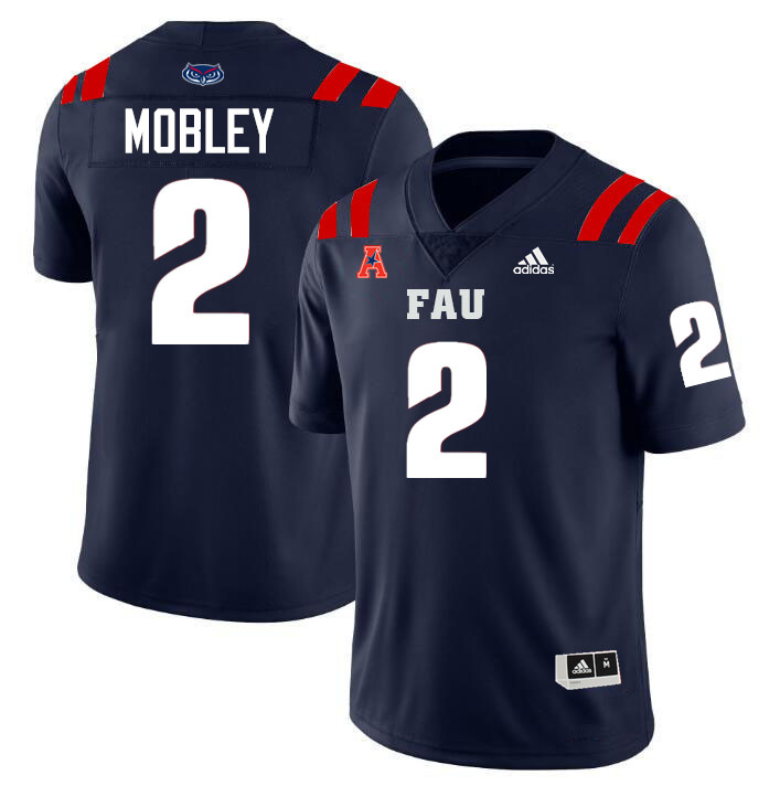 Zuberi Mobley FAU Jersey,Florida Atlantic Owls Football Jersey,Uniforms,Gears-Navy